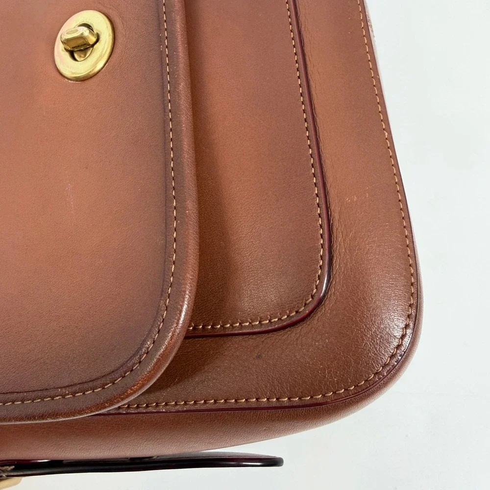 Coach Rambler 1941 Saddle Glovetanned‎ Leather Turnlock Brown Crossbody Bag - Picture 12 of 16
